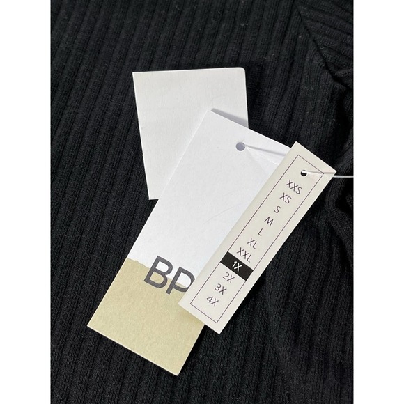 Bp. Black Ribbed Mock Neck Women Top with Front Midriff Cutout - Size 1x - NWT - Picture 5 of 9